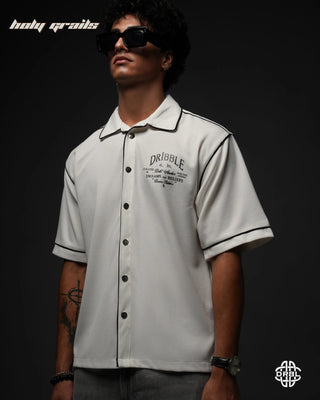 Guy In Streetwear Style 'Waffle' Phantom White 200 GSM Cotton Waffle Fabric Oversize Shirt HG x DRBL - Front