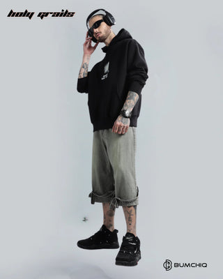 Guy Standing in Streetwear 'Star' Black 350-370 GSM 100% Cotton DTF Print Oversize Hoodie HG x Bumchiq - Side 1