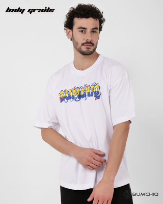 Guy in Streetwear Style 'Minions' White 240 GSM French Terry Cotton T-Shirt - Front