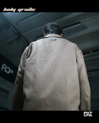 Guy in Street Style 'Brown' 135 GSM 80% Cotton 20% Linen Boxy Fit Shirt HG x Pvt Ltd - Back