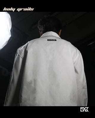 Guy in Street Style 'Chakravyuh 2.0' White 100% Cotton Boxy Fit Full Sleeve Shirt HG x Pvt Ltd - Back