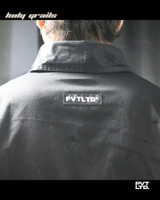 Guy in Street Style 'Classic Black' Cotton Boxy Fit Shirt HG x Pvt Ltd - Back Close Up