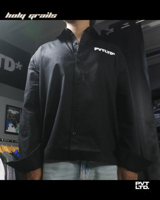 Guy in Street Style 'Classic Black' Cotton Boxy Fit Shirt HG x Pvt Ltd - Front