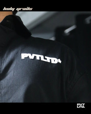 Guy in Street Style 'Classic Black' Cotton Boxy Fit Shirt HG x Pvt Ltd - Front Close Up
