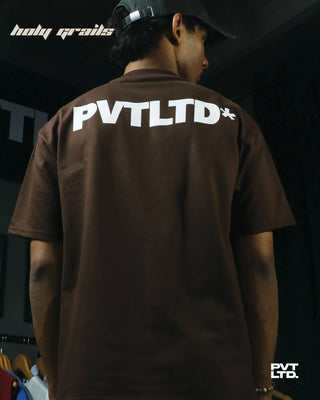 Guy in Street Style 'We All Like Girls' Brown 260 GSM Cotton Oversize Tee HG x Pvt Ltd - Back