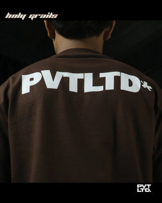 Guy in Street Style 'We All Like Girls' Brown 260 GSM Cotton Oversize Tee HG x Pvt Ltd - Back Close Up