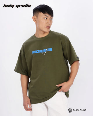 Guy in Streetwear Style 'No One' Green 240 GSM 100% Terry Cotton Oversize Graphic T-Shirt HG x Bumchiq - Front