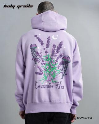 Guy in Streetwear 'Lavender Haze' Purple 350-370 GSM 100% Cotton Puff Print Oversize Hoodie HG x Bumchiq - Back