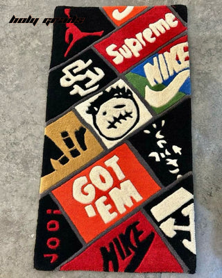 Hype Patch Tufted Rug On Floor Close