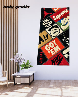 Hype Patch Tufted Rug On Wall