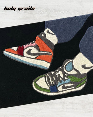 Kick Flex Black Tufted Rug On Floor