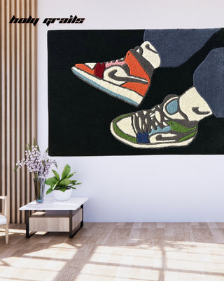 Kick Flex Black Tufted Rug On Wall