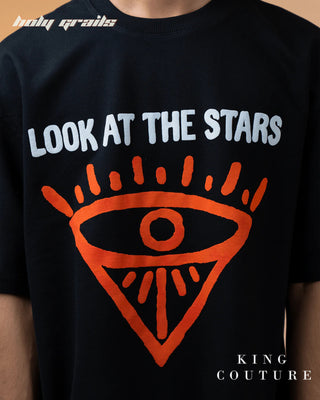 'Look At The Start Oversized Tee Shirt' HG x King Couture - Front Close Up