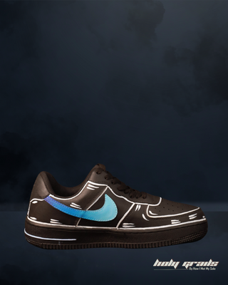 Midnight Azure Swoosh - Custom Kicks - Side 1