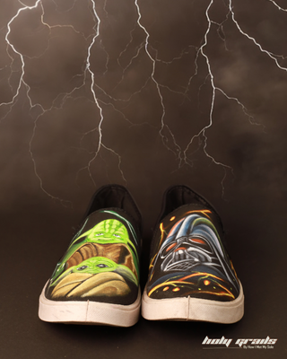 Mini Master Yoda Slips - Starwars Custom Kicks - Front
