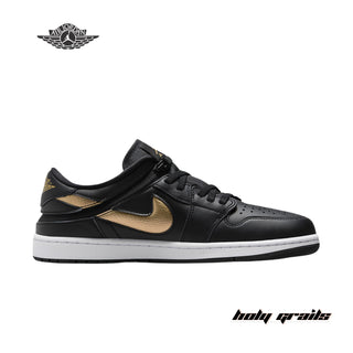 Nike Air Jordan 1 Low FlyEase 'Black Metallic Gold' Sneakers - Side 1