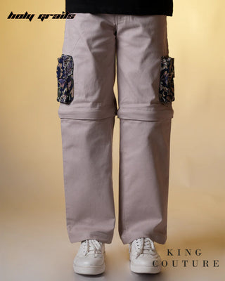 'Paisley Pocket Detachable Zipper Pants' HG x King Couture - Front Pants