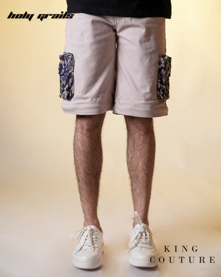 'Paisley Pocket Detachable Zipper Pants' HG x King Couture - Front Shorts