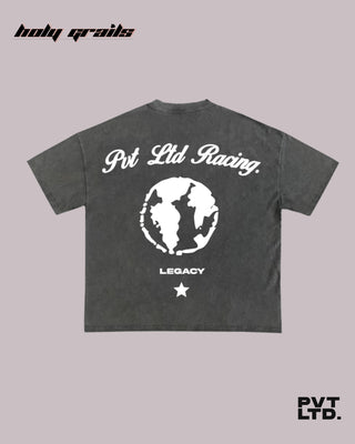 'Racer Tee' HG x Pvt Ltd Oversized Grey Streetwear Style T-Shirt - Back