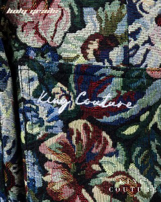 'Straight Fit Floral Jacquard Pant' HG x King Couture - Back Pocket