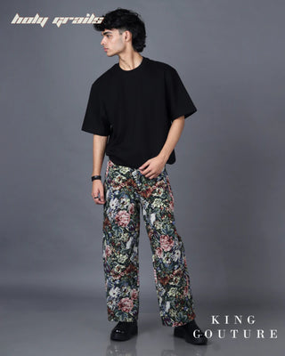 'Straight Fit Floral Jacquard Pant' HG x King Couture - Men Full