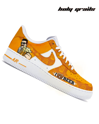 Street Style Custom Air Force 1 x Beer O’clock Hand Painted Food & High Enough Theme Sneaker - Side 1