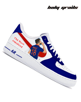 Street Style Custom Air Force 1 x Kohli The Run Machine Hand Painted Sports Theme Sneaker - Side 1