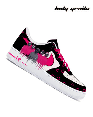 Street Style Custom Air Force 1 x Squid Game Hand Painted TV Series & Movies Theme Sneaker - Side 1