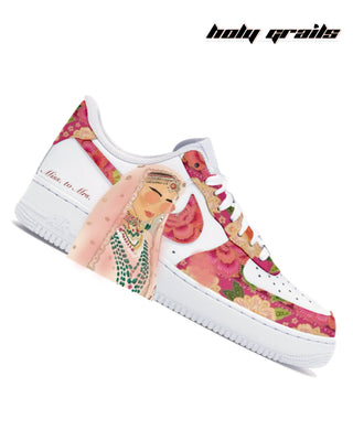 Street Style Custom Air Force 1 x The Desi Bride Hand Painted Wedding Theme Sneaker -  Side 1