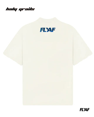 Street Style 'Legends Only' White 240 GSM 100% Cotton Puff Printed Oversize Tee HG x FLYAF - Back