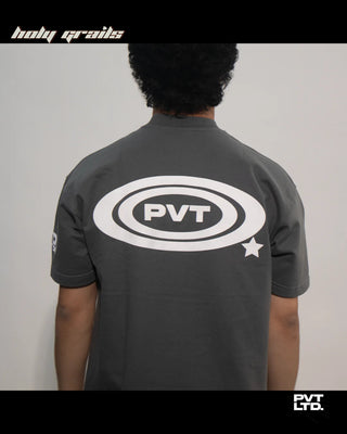 Guy in Street Style 'Rokda' Green Oversize 260 GSM Cotton Graphic Tee HG x Pvt Ltd - Back