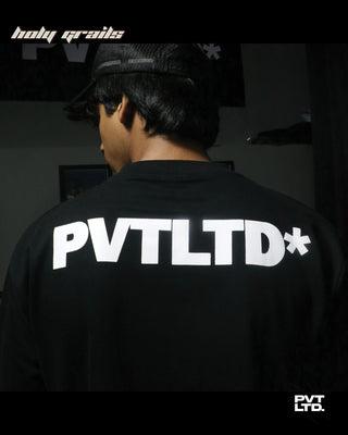 Street Style 'Circus Maximus' Black 270 GSM Cotton Puff Printed Oversized Graphic Tee HG x Pvt Ltd - Back Print Close Up