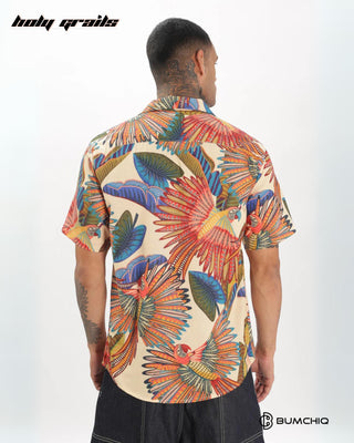Streetwear Style 'Artistry Parrot' Multi-Color Oversize Half Sleeve Spread Collar Shirt HG x Bumchiq - Back
