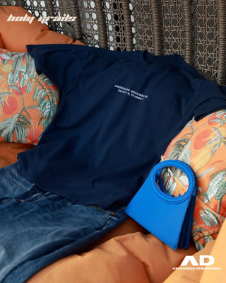 Streetwear Style 'Bodycount' Blue Cotton Oversize Printed Tee HG x AD - Front
