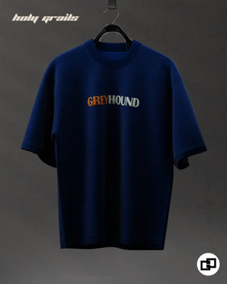 Streetwear Style 'Born To Be Wild' Blue Graphic 240 GSM 100% Cotton Oversize T-Shirt HG x Grey Hound Clothing - Front