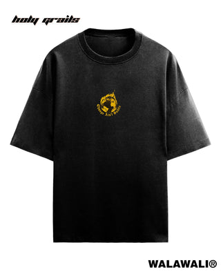 Streetwear Style 'Burn The Rest' Grey 240 GSM 100% Cotton Graphic Oversize T-Shirt HG x Walawali - Front