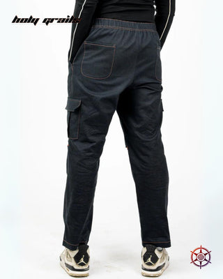 Streetwear Style 'Charcoal Rust' Flex Black 97% Cotton 3% Lycra Twill 225 GSM Cargo Pants HG x Duskin - Back