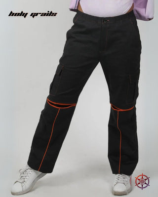 Streetwear Style 'Charcoal Rust' Flex Black 97% Cotton 3% Lycra Twill 225 GSM Cargo Pants HG x Duskin - Front