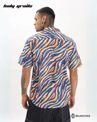 Streetwear Style 'Luviso Groovy' Multi Color Oversized Half Sleeve cuban collar Shirt HG x Bumchiq - Back