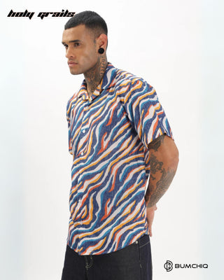 Streetwear Style 'Luviso Groovy' Multi Color Oversized Half Sleeve cuban collar Shirt HG x Bumchiq - Side 1