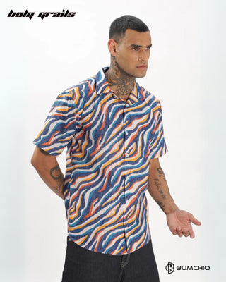 Streetwear Style 'Luviso Groovy' Multi Color Oversized Half Sleeve cuban collar Shirt HG x Bumchiq - Side 2