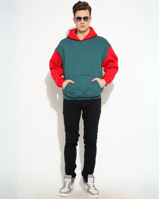 Streetwear Style 'Merry Snug Red-Green Oversized Hoodies' - Front