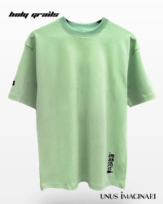 Streetwear Style 'Mint Green' 210 GSM 100% Cotton Oversize Graphic Tee HG x Unus Imaginari - Front