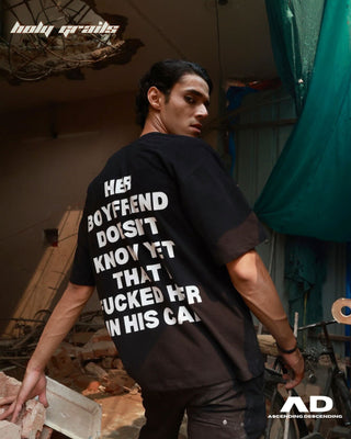 Streetwear Style 'One Night Stand' Black Oversized T-Shirt HG x Ascending Descending - Back Side 2
