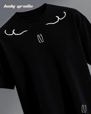 Streetwear Style 'Own League' Black 240 GSM 100% French Terry Cotton Reflective Oversize Graphic Tee HG x Noctura - Back In Dark