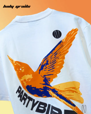 Streetwear Style 'Party Bird' White Graphic Tee HG x Noctura - Back