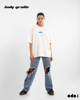 Streetwear Style 'Promonade ร Deux' White Oversized 240 GSM 100% Cotton Tee HG x OdD.1 - Front Full