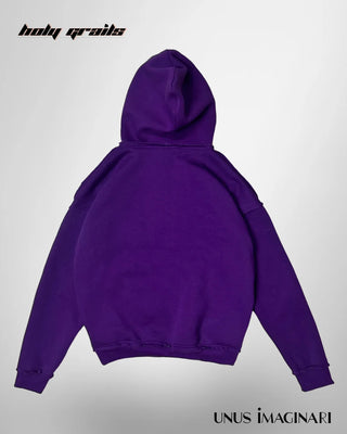 Streetwear Style 'Purpled' 340 GSM 100% Cotton Oversize Graphic Hoodie HG x Unus Imaginari - Back