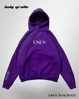 Streetwear Style 'Purpled' 340 GSM 100% Cotton Oversize Graphic Hoodie HG x Unus Imaginari - Front