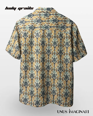 Streetwear Style 'Rajasi' Yellow Chikankari Fabric Half-Sleeve Oversize Shirt HG x Unus Imaginari - Back